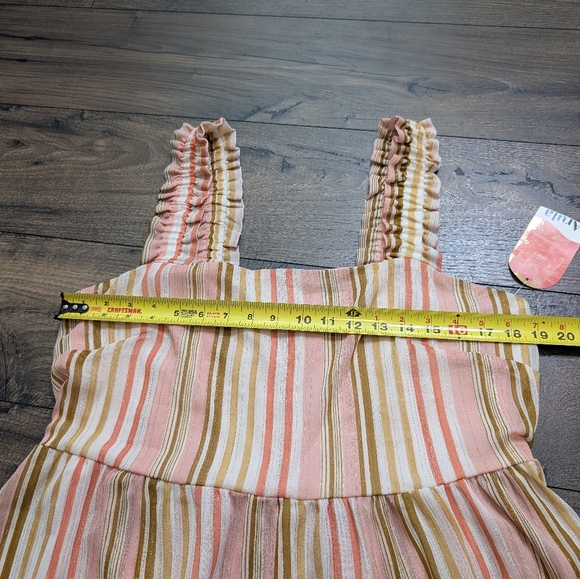 NWT ARULA Pink and Tan Striped Crop Top‎ Size 2X - Picture 2 of 7